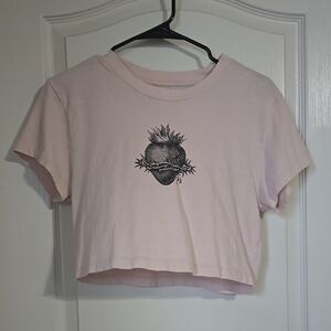 Pink Graphic Crop Top